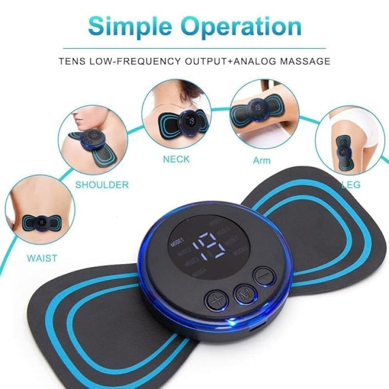 EMS Foot Massager And Butterfly Massager – Electric Muscle Stimulator for Pain Relief & Relaxation – Rechargeable, Portable