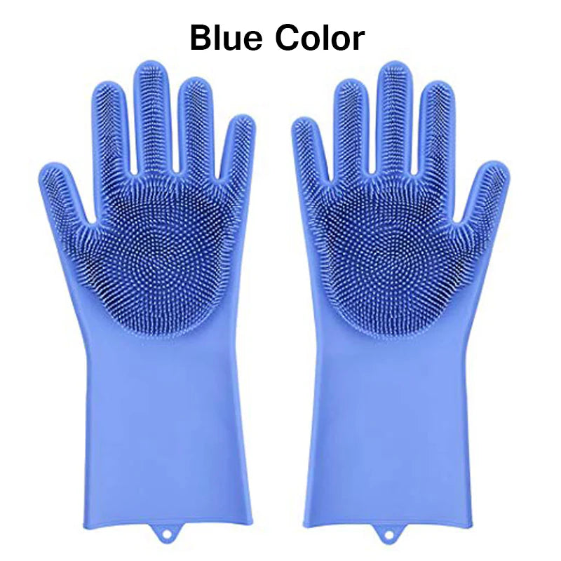 Magic Silicone Scrubber Rubber Cleaning Gloves
