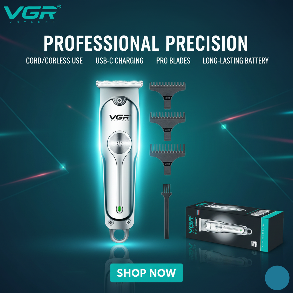VGR Professional Hair Trimmer For Men | Rechargeable Beard & Hair Clipper