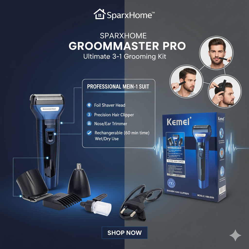 Orignal kmei Shaving Machine 3 In 1 Rechargeable Hair Clipper Shaver beard Styling Trimmer Hair Removal machine for men
