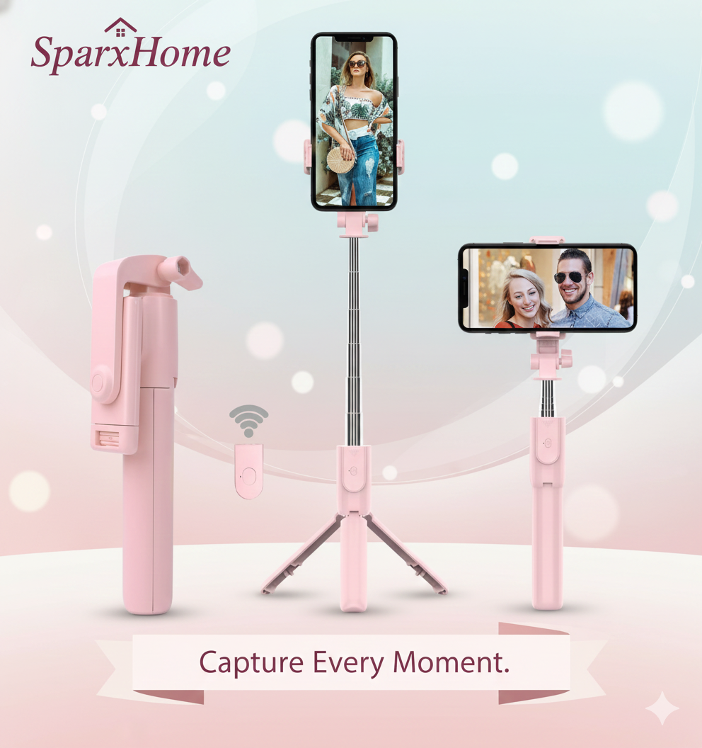 4 in 1 Selfie Stick Tripod Stand Bluetooth Shutter with Wireless Remote Bluetooth