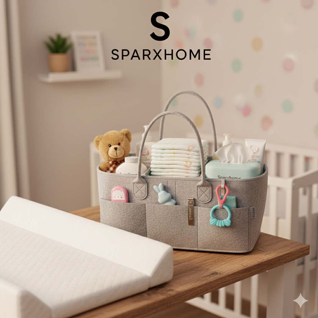 Baby Diaper Caddy Organizer, Foldable Storage Bag