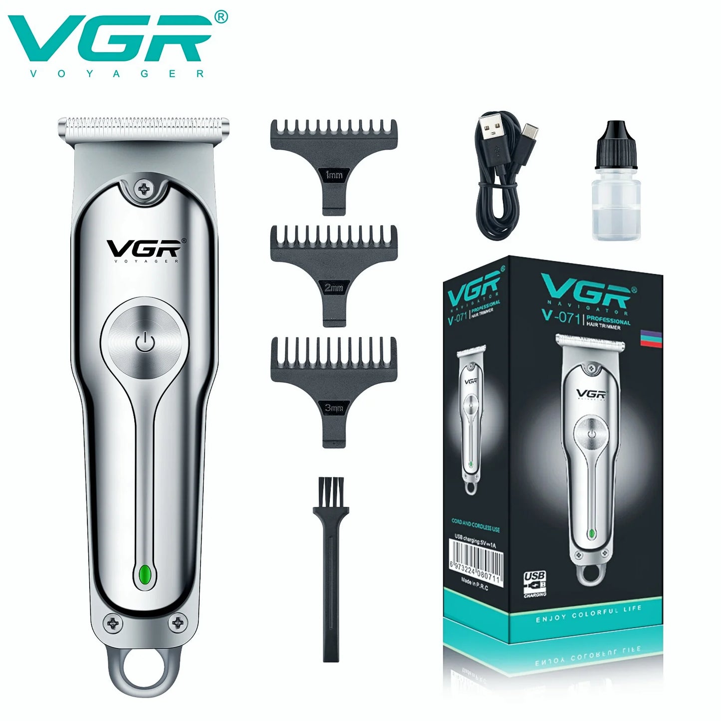 VGR Professional Hair Trimmer For Men | Rechargeable Beard & Hair Clipper