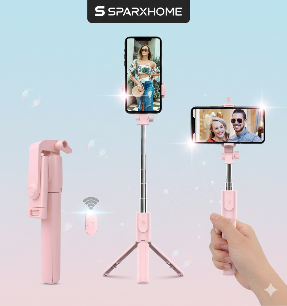 4 in 1 Selfie Stick Tripod Stand Bluetooth Shutter with Wireless Remote Bluetooth