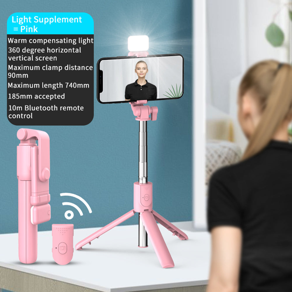 4 in 1 Selfie Stick Tripod Stand Bluetooth Shutter with Wireless Remote Bluetooth