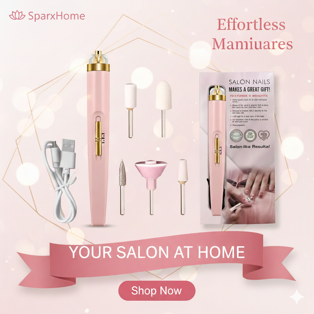 Rechargeable Finishing Touch Flawless Salon Nails Kit, Electronic Nail File and Full Manicure and Pedicure Tool