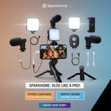 Professional Smartphone Vlogging & Video Kit Ultimate Mobile Filmmaking Kit, Mic + LED Light